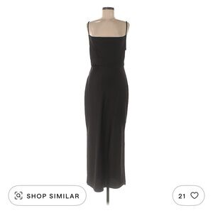 BHLDN Black Spaghetti strap Cowl Neck bridesmaid midi dress